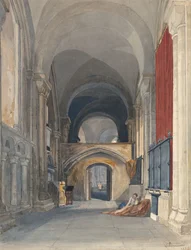 Norwich Cathedral: Interior of the North Aisle of the Choir, Looking East
